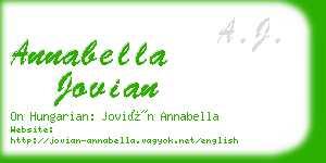 annabella jovian business card